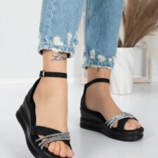 Sandale Dama cu Platforma 5LM3 Negru | Mei