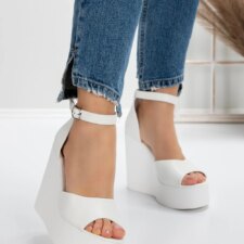 Sandale Dama cu Platforma 5SY13 Alb | Mei