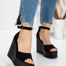 Sandale Dama cu Platforma 5SY13 Negru | Mei