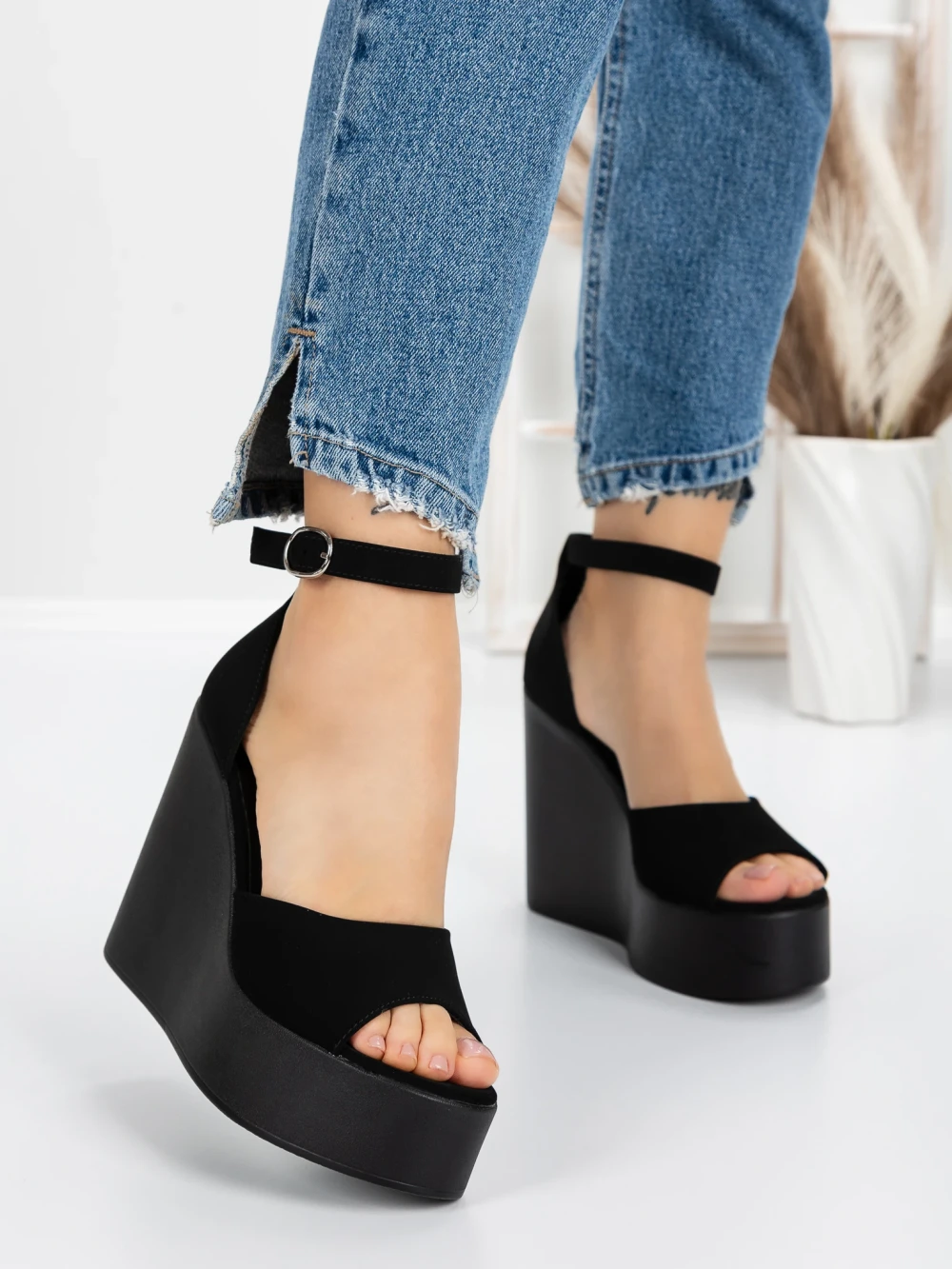 Sandale Dama cu Platforma 5SY13 Negru | Mei 1 Sandale Dama cu Platforma 5SY13 Negru | Mei