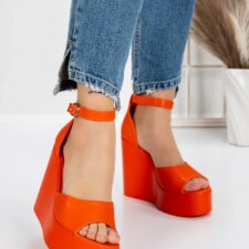 Sandale Dama cu Platforma 5SY13 Portocaliu | Mei