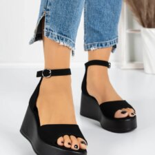 Sandale Dama cu Platforma 5SY17 Negru | Mei
