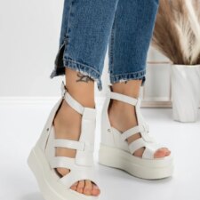 Sandale Dama cu Platforma 5WL13 Alb | Mei