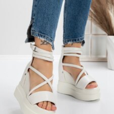 Sandale Dama cu Platforma 5WL15 Alb | Mei