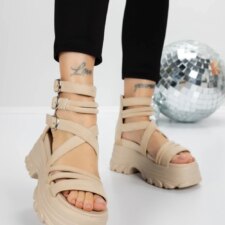 Sandale Dama cu Platforma 5WL17 Bej | Mei