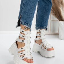 Sandale Dama cu Platforma 5WL18 Alb | Mei