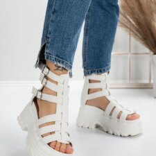 Sandale Dama cu Platforma 5WL19 Alb | Mei