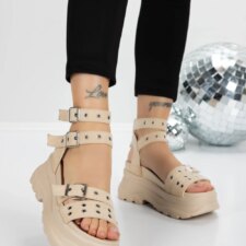 Sandale Dama cu Platforma 5WL25 Bej | Mei