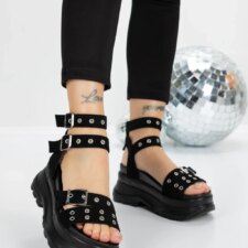 Sandale Dama cu Platforma 5WL25 Negru | Mei