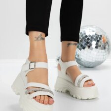 Sandale Dama cu Platforma 5WL37 Alb | Mei