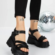 Sandale Dama cu Platforma 5WL37 Negru | Mei