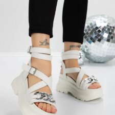 Sandale Dama cu Platforma 5WL55 Alb | Mei