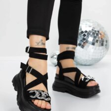 Sandale Dama cu Platforma 5WL55 Negru | Mei