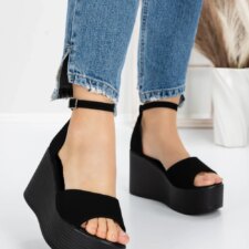 Sandale Dama cu Platforma 5WL7 Negru | Mei