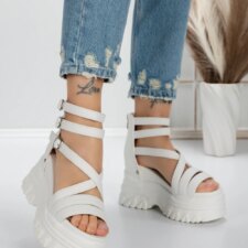 Sandale Dama cu Platforma 5WL9 Alb | Mei