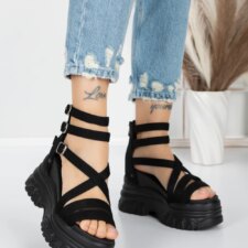 Sandale Dama cu Platforma 5WL9 Negru | Mei
