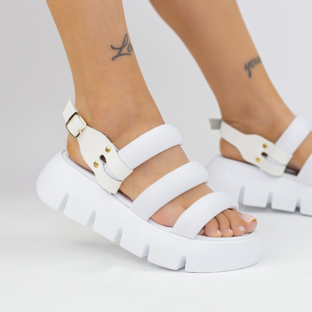 Sandale Dama cu Platforma ES3005 Alb | Exist 1 Sandale Dama cu Platforma ES3005 Alb | Exist