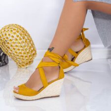 Sandale Dama cu Platforma LE223 Galben | Mei