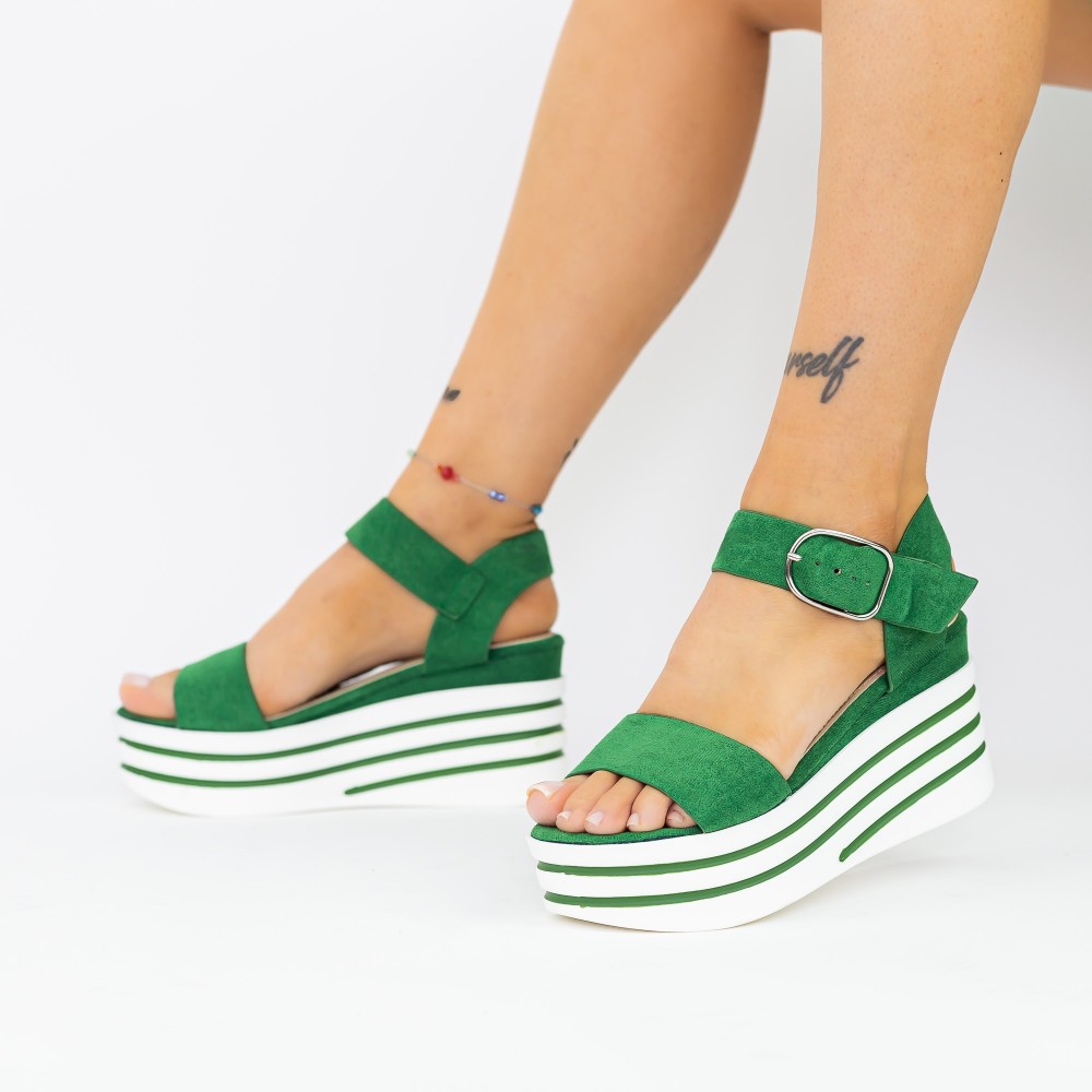 Sandale Dama cu Platforma LM352 Verde | Mei 1 Sandale Dama cu Platforma LM352 Verde | Mei