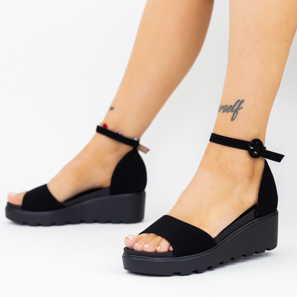 Sandale Dama cu Platforma LM358 Negru | Mei 1 Sandale Dama cu Platforma LM358 Negru | Mei