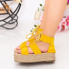 Sandale Dama cu Platforma OM5360 Yellow | Small Swan