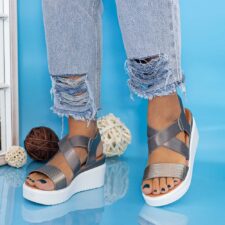 Sandale Dama cu Platforma PT12 Guncolor | Mei