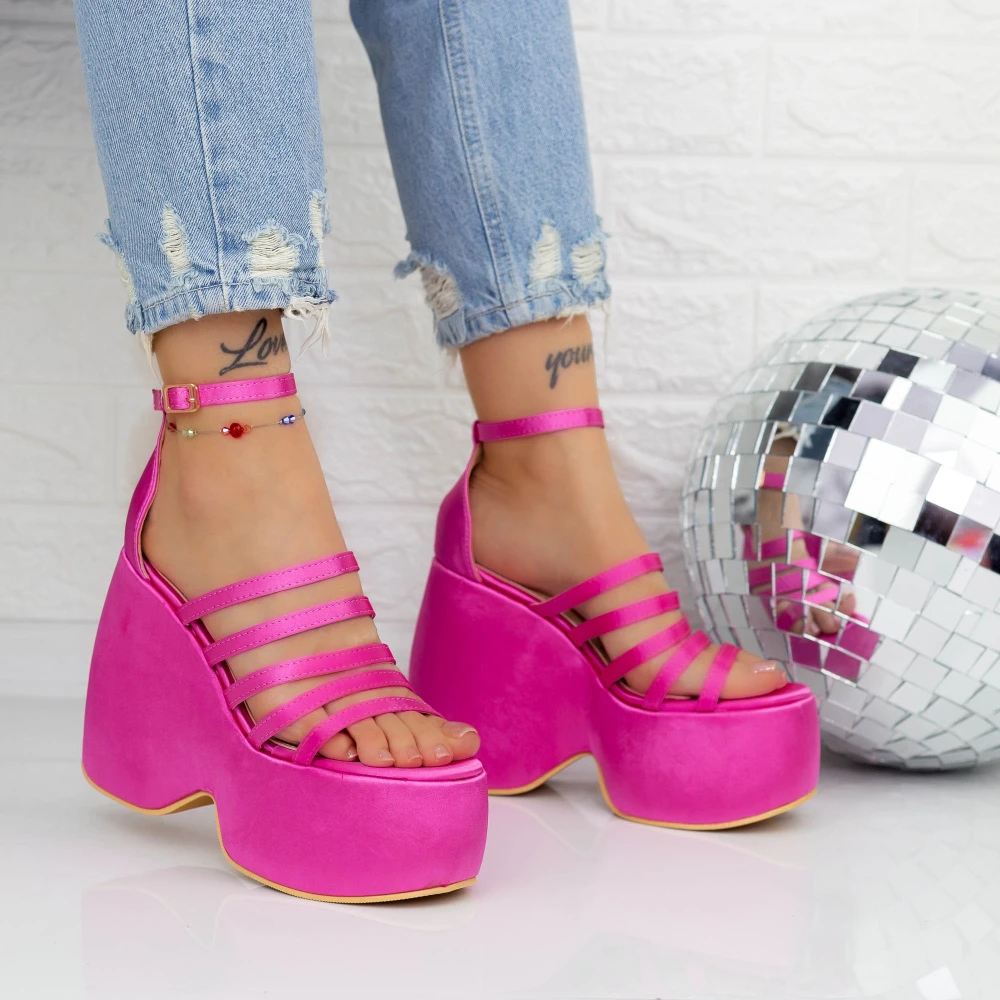 Sandale Dama cu Platforma TN-32 Roz Botinelli 1 Sandale Dama cu Platforma TN-32 Roz Botinelli