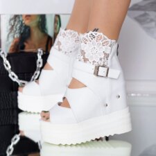 Sandale Dama cu Platforma WL176 Alb | Mei