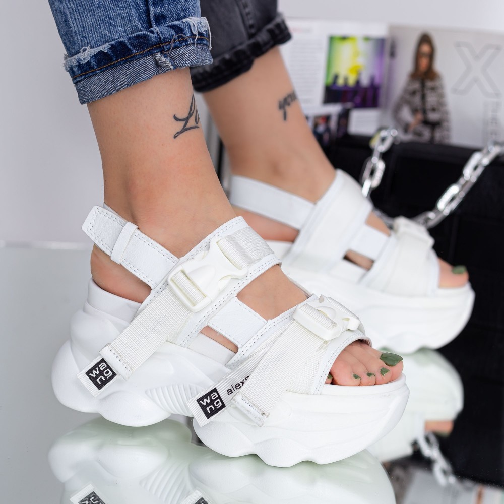 Sandale Dama cu Platforma WL198 Alb | Mei 1 Sandale Dama cu Platforma WL198 Alb | Mei