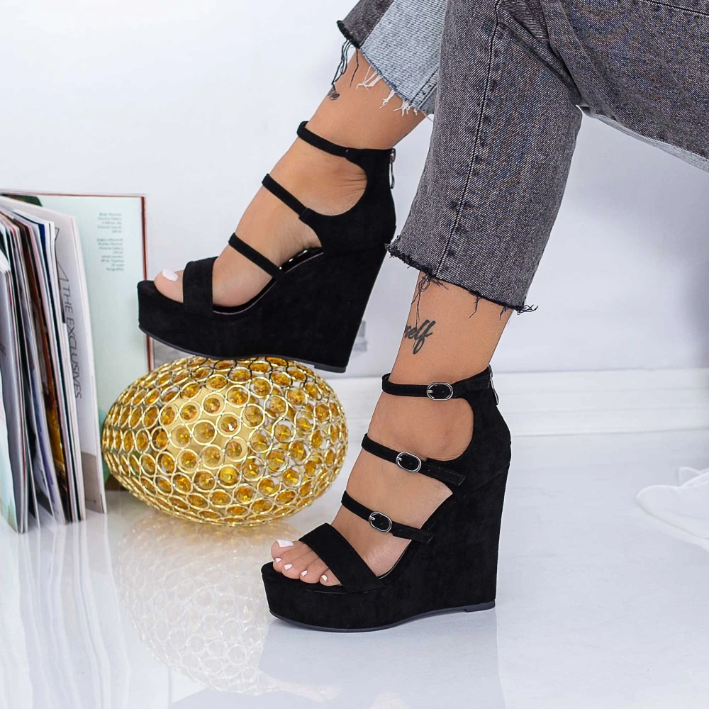 Sandale Dama cu Platforma XKK510 Negru | Mei 1 Sandale Dama cu Platforma XKK510 Negru | Mei