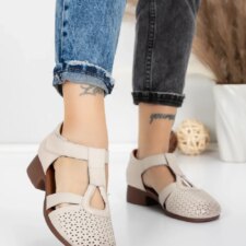 Sandale Dama cu Talpa Joasa 1171 Crem | Formatione