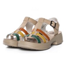 Sandale Dama cu Talpa Joasa 246609T Piersica-Verde | Formazione