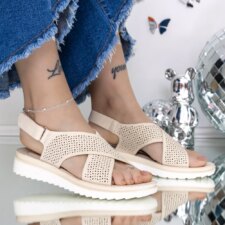 Sandale Dama cu Talpa Joasa 3GZ26 Bej | Mei