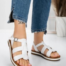 Sandale Dama cu Talpa Joasa 3GZ38 Alb | Mei