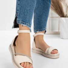 Sandale Dama cu Talpa Joasa 3GZ68 Bej | Mei