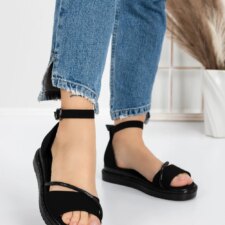 Sandale Dama cu Talpa Joasa 3GZ68 Negru | Mei