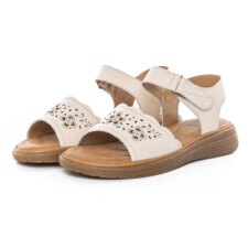 Sandale Dama cu Talpa Joasa 53308 Crem | Berliner