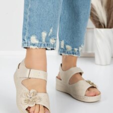 Sandale Dama cu Talpa Joasa 5GZ17 Bej | Mei