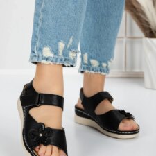 Sandale Dama cu Talpa Joasa 5GZ17 Negru | Mei