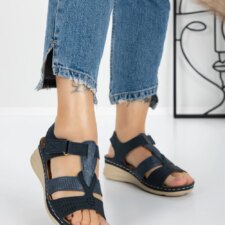 Sandale Dama cu Talpa Joasa 5GZ26 Albastru | Mei