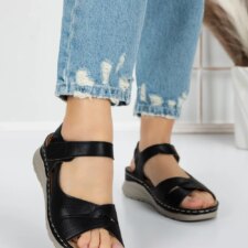 Sandale Dama cu Talpa Joasa 5GZ27 Negru | Mei