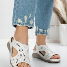 Sandale Dama cu Talpa Joasa 5GZ29 Alb | Mei