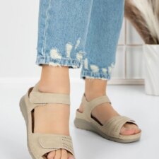 Sandale Dama cu Talpa Joasa 5GZ30 Bej | Mei
