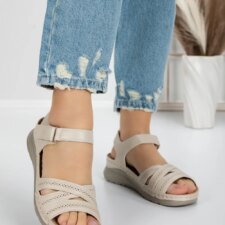 Sandale Dama cu Talpa Joasa 5GZ31 Bej | Mei