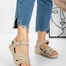 Sandale Dama cu Talpa Joasa 5GZ32 Bej | Mei