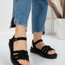 Sandale Dama cu Talpa Joasa 5GZ9 Negru | Mei
