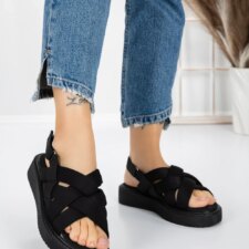 Sandale Dama cu Talpa Joasa 5H17 Negru | Mei