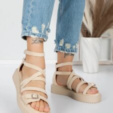 Sandale Dama cu Talpa Joasa 5H23 Bej | Mei