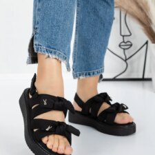 Sandale Dama cu Talpa Joasa 5H29 Negru | Mei