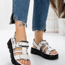 Sandale Dama cu Talpa Joasa 5HXS18 Alb | Mei